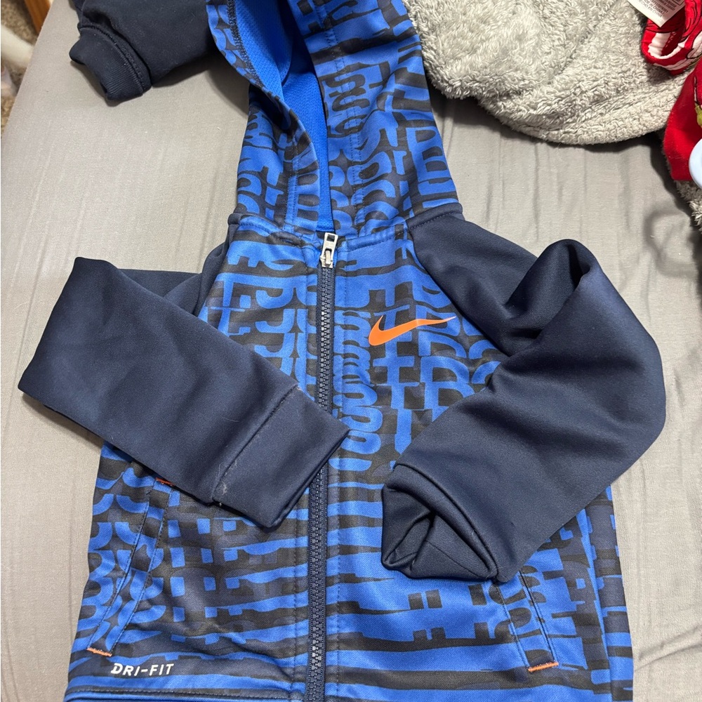 Nike Blue and Black Dri-FIT Hoodie